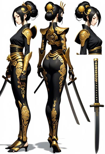 25604-920790977-cartoon geisha ninja cyborg lady, intricate black clothes, golden ornementations, delicate, katana, (hero_1.1), gorgeous, master.jpg